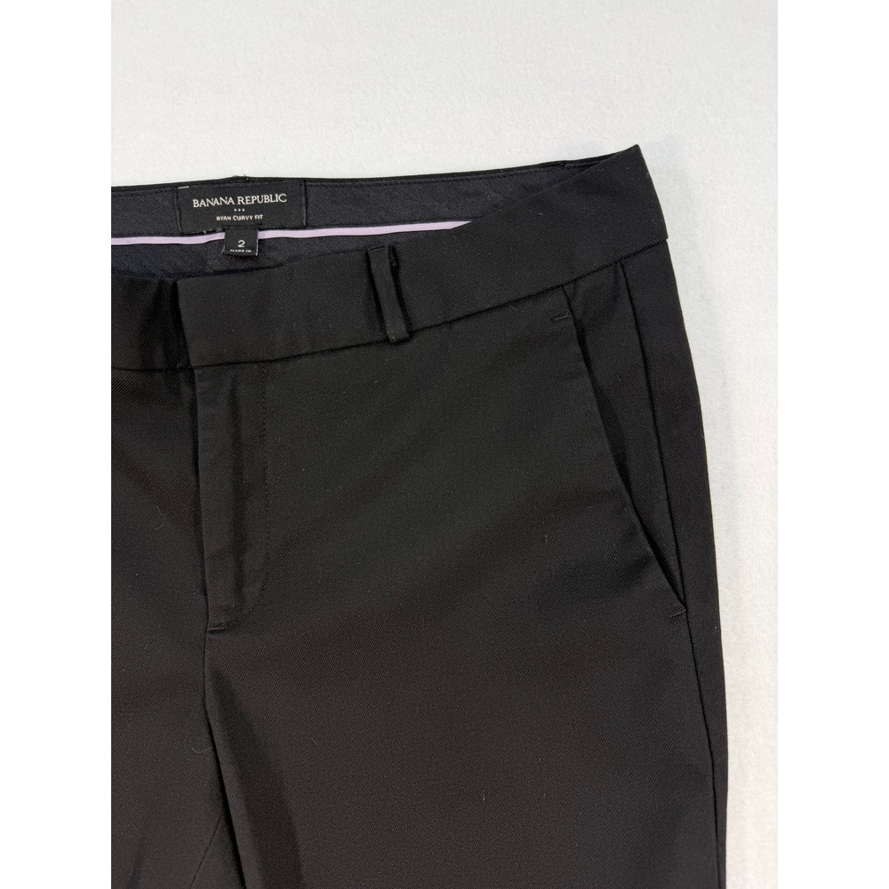 Banana Republic Ryan Curvy Fit Pants Womens 2 Black Straight Dress - Picture 11 of 13